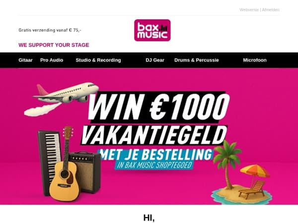 Win extra vakantiegeld