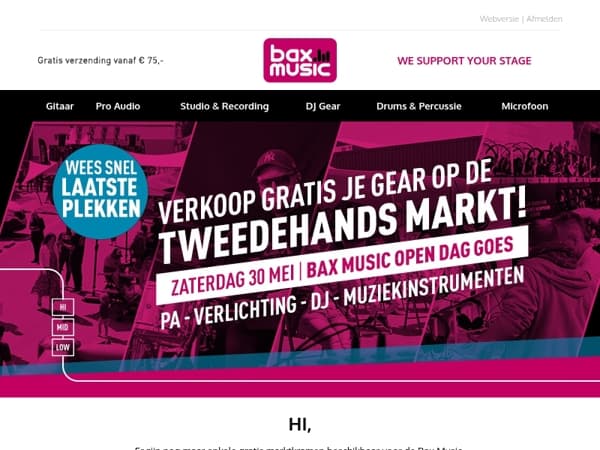 Laatste kramen! Verkoop je gear op de Open Dag 🎸