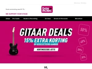 Gitaar Deals 🎸 met 15% extra korting