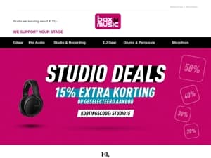 Studio Deals 🎸 met 15% extra korting