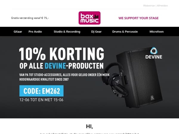 10% korting op ALLES van Devine 🎛️