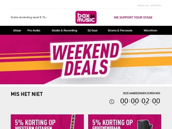 Alleen dit weekend: pak je korting!