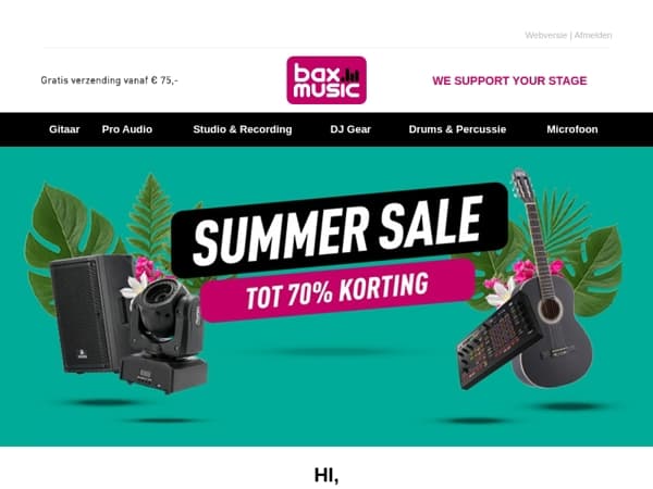 Summer Sale 🌴 tot 70% korting