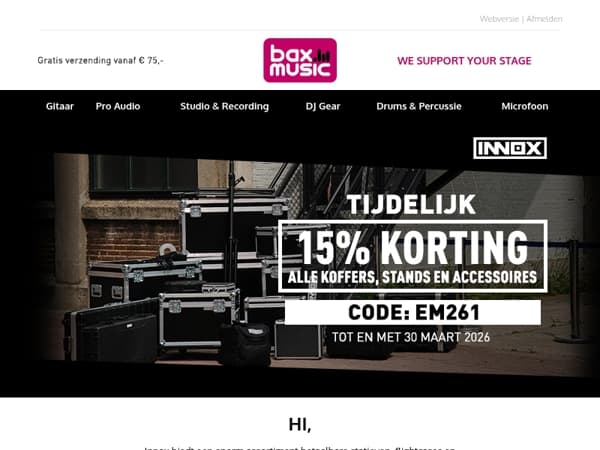 Weekenddeal: 15% extra korting op Innox!