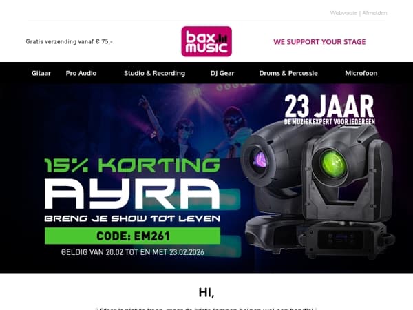 💡 Laatste kans: 15% extra korting op Ayra!