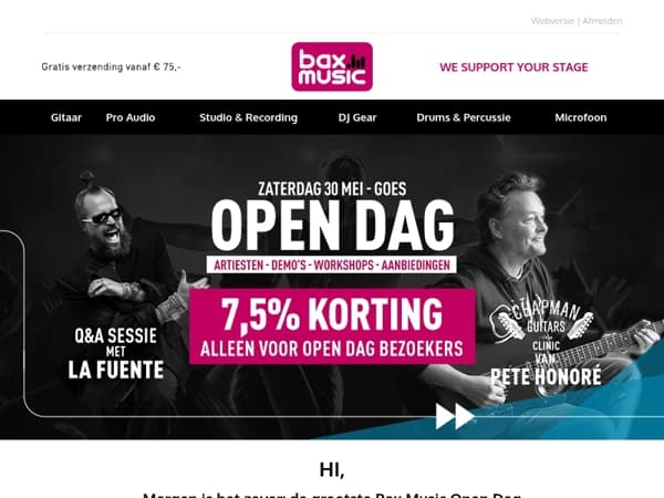 Zaterdag Open Dag:Laatste kans: claim je plek voor het binnenprogramma! ⏳