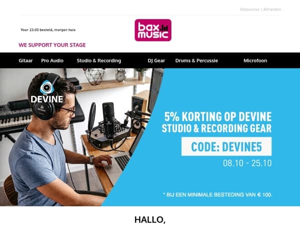 Geef je opnamestudio een upgrade met Devine 🎙️