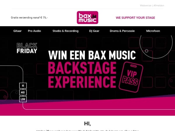 Win een Backstage Experience tijdens Black Friday