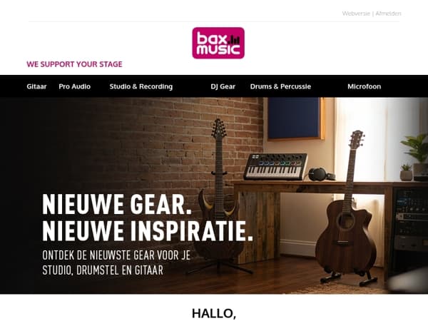 Geef je setup een impuls met de nieuwste gear 🎸 Studio, drums & gitaar