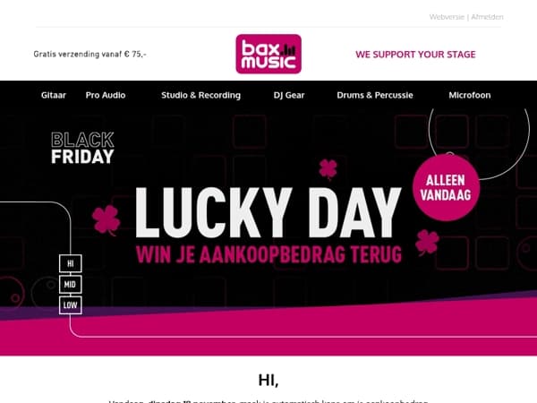 Vandaag is het Bax Lucky Day! 🎉