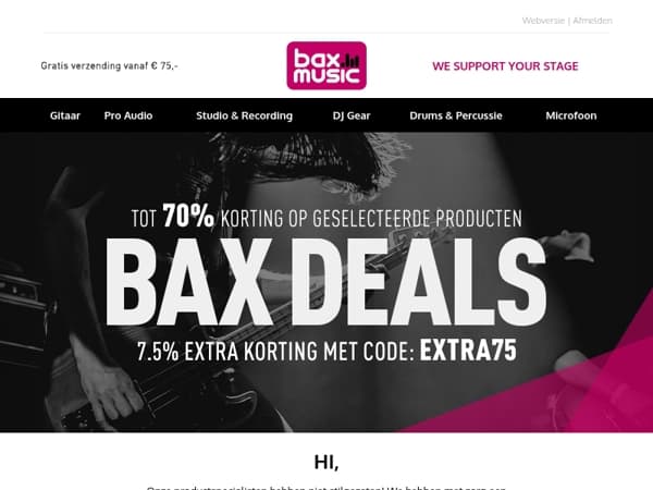 Speciaal voor jou geselecteerd: De beste Bax Deals 🎸🥁