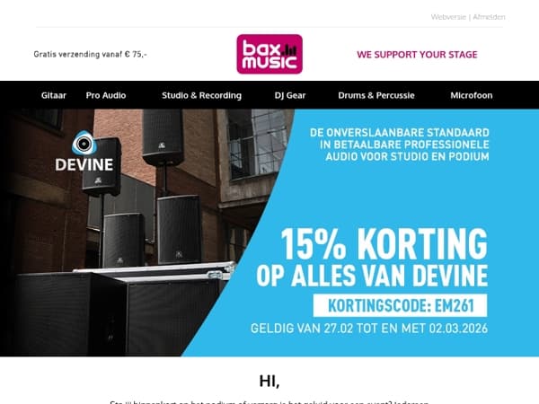 🔊 Weekenddeal: 15% extra korting op Devine!