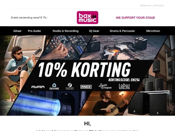 Nog 3 dagen: 10% korting op Devine, Fazley, Ayra en meer