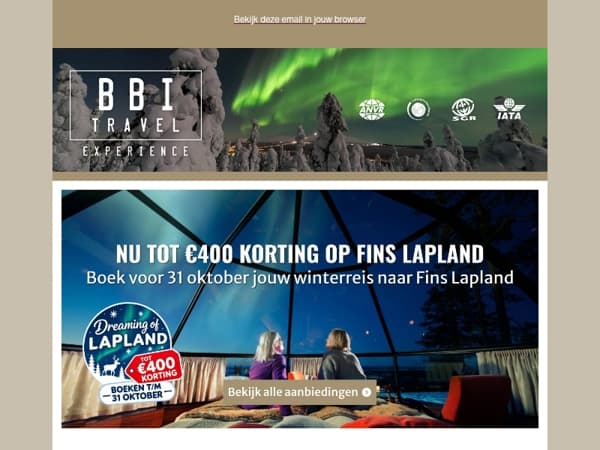 Nu tot €400 korting op je reis naar Fins Lapland!