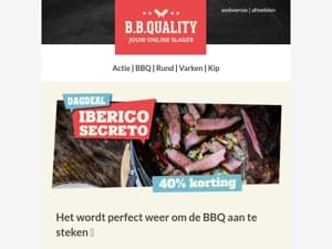 🌞 Perfect BBQ-weer in aantocht! Scoor alleen vandaag de Iberico secreto met 40% korting 🔥.