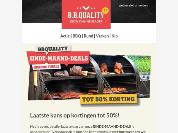 Laatste kans! GRANDE FINALE met deals tot 50% korting 🔥!