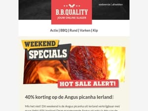 Weekend deal! 40% korting op de Angus picanha Ierland 🥩