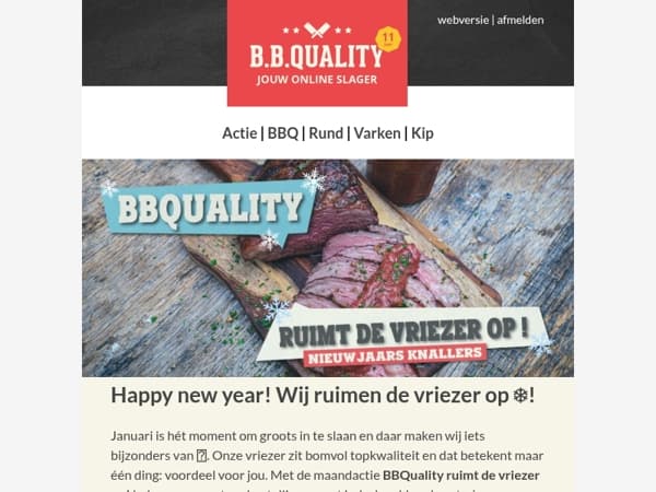 Happy new year! BBQuality ruimt zijn vriezer op ❄! 