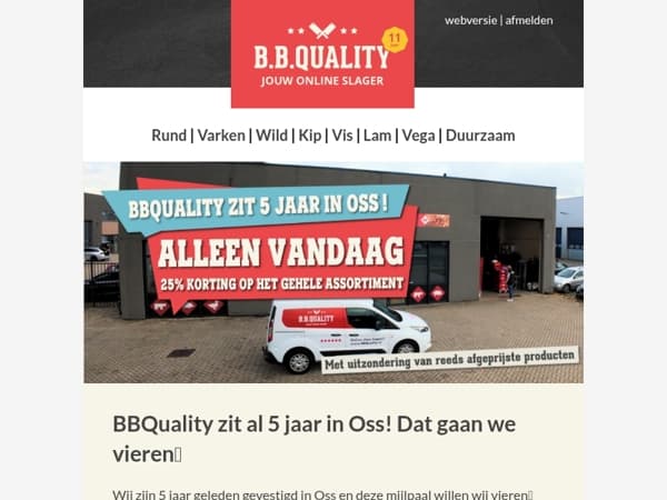 BBQuality zit 5 jaar in Oss! 25% korting op alles🔥