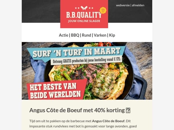 Pak nu 40% korting op Angus Côte de Boeuf 🔥