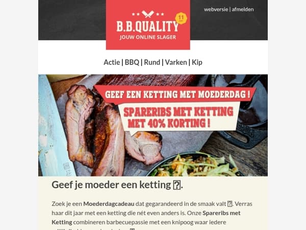 Moederdagdeal: Spareribs met ketting, nu 40% korting 😍