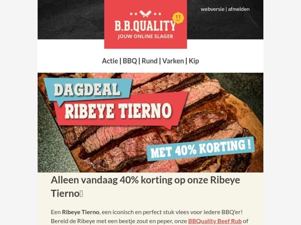 Dagdeal 📣 | Ribeye Tierno met 40% korting🔥
