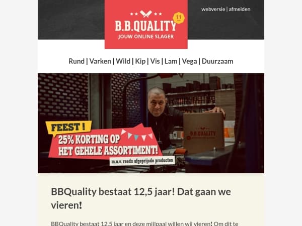 BBQuality bestaat 12,5 jaar! 25% korting op alles🔥