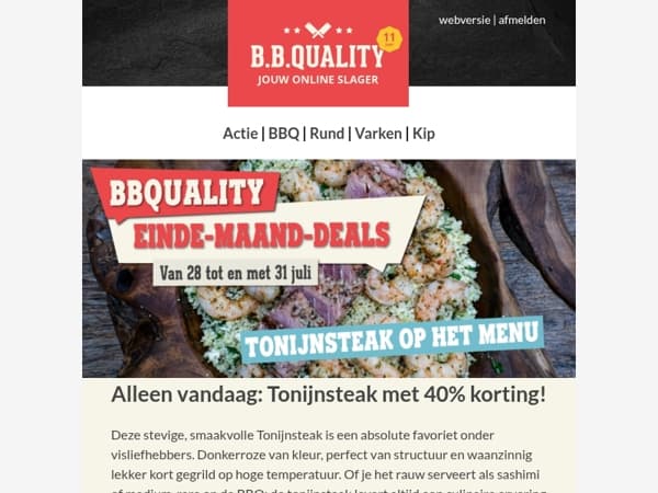 De Einde-Maand-Deals 📣 | Tonijnsteak met 40% korting