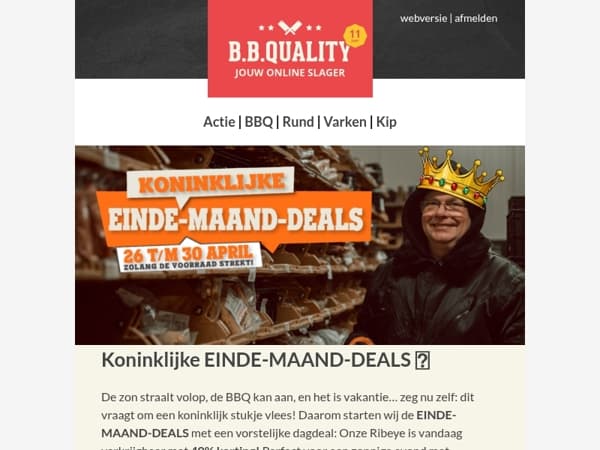 De Koninklijke Einde-Maand-Deals zijn er weer 👑 |  Ribeye met 40% korting!