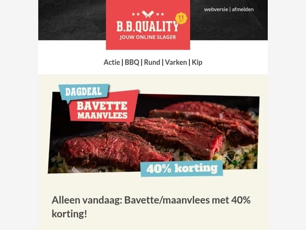 Alleen vandaag! 40% korting op de Bavette/maanvlees 🔥