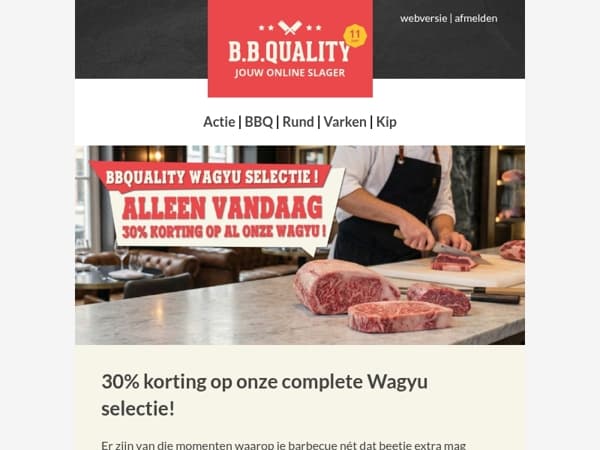 30% korting op de complete Wagyu selectie🔥