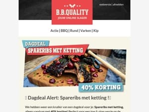 🔥 Dagdeal Alert: 40% korting op de Spareribs met ketting! 🔥