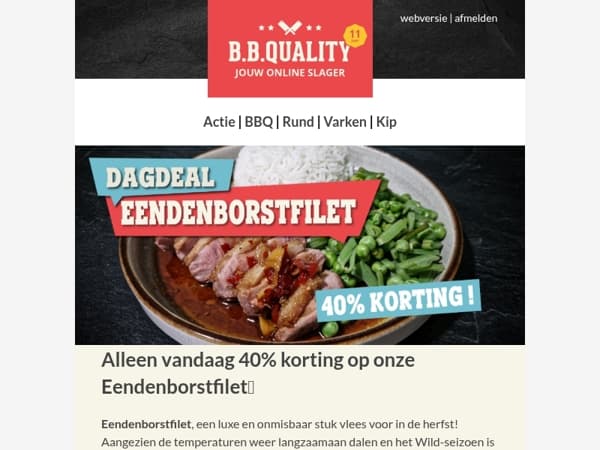 De temperaturen dalen weer📣 | Alleen vandaag 40% korting op onze Eendenborstfilet🔥