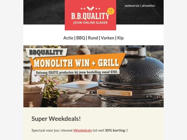Nieuwe Weekdeals! Scoor tot 30% korting op jouw BBQ-favorieten 🔥