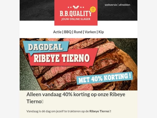 Dagdeal 📣 | Ribeye Tierno met 40% korting🔥