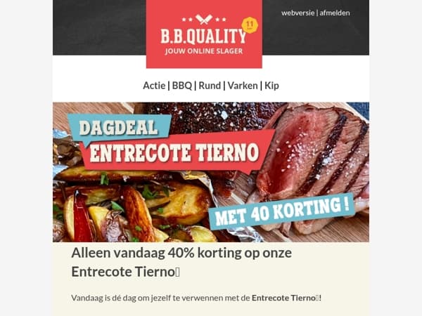 Dagdeal 📣 | Entrecote Tierno met 40% korting🔥