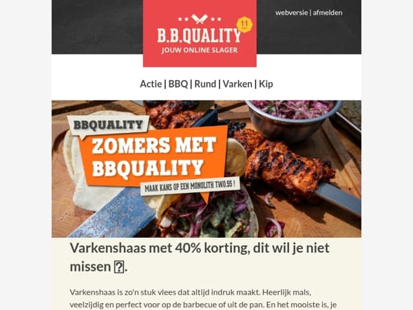 40% korting op onze Varkenshaas!