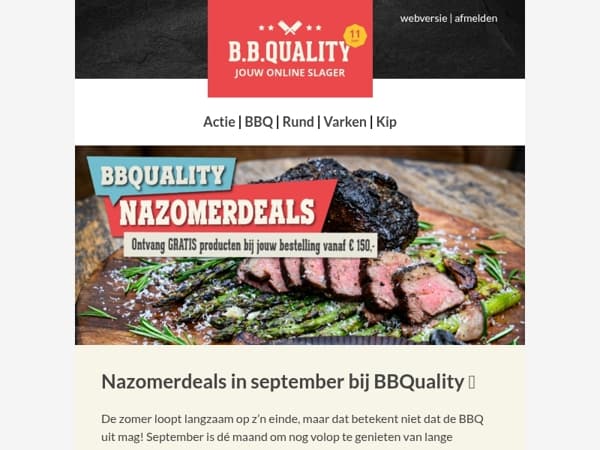 Nazomerdeals in september bij BBQuality | Profiteer van GRATIS producten 🔥!