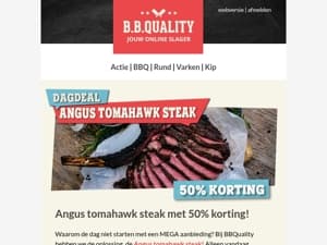 Alleen vandaag 📣 | 50% korting op de Angus tomahawk steak 🥩!