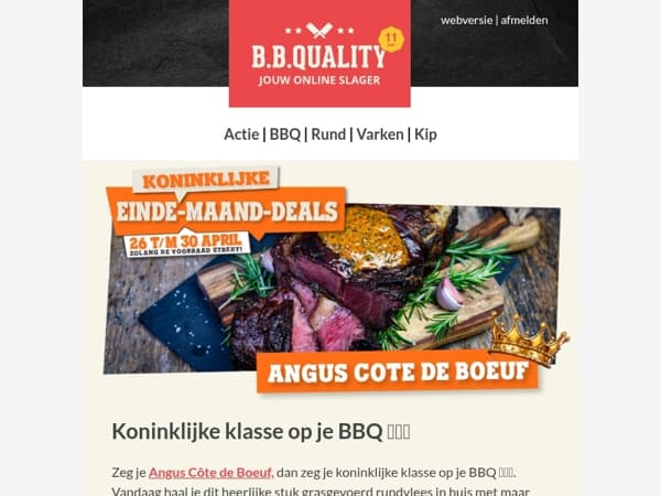 De koning onder de steaks 👑 | De Côte de Boeuf: voor wie groots wil grillen, nu met 40% korting!