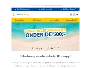 Low-budget op vakantie? Nú onder de 500,-!