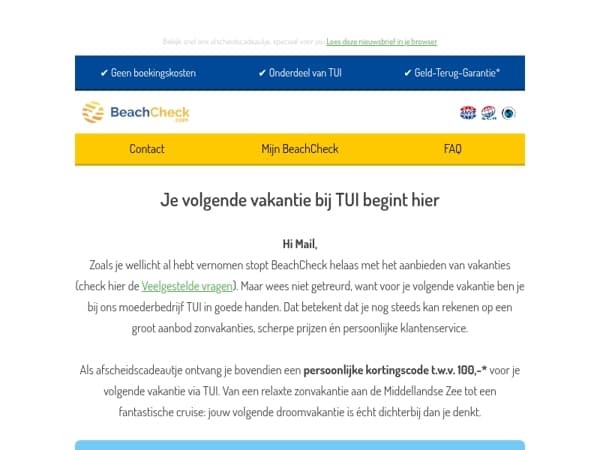 Bij afscheid nemen hoort een cadeautje Mail