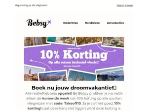 Mega actie!😍 Ontvang nu 10% korting op jouw volgende vliegreis!🤩🛫