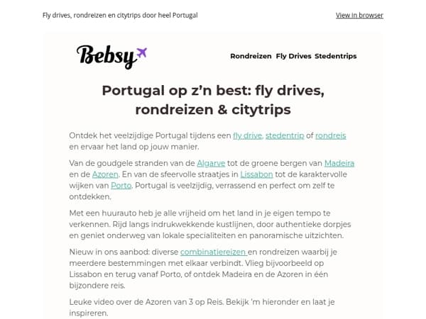 Portugal op z’n best: fly drives, rondreizen & citytrips