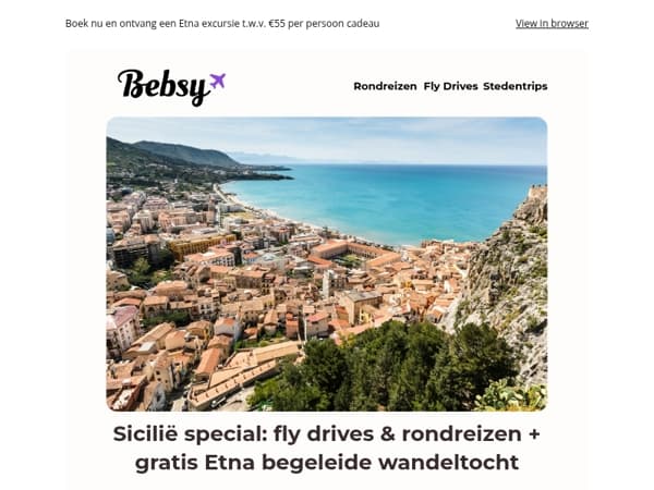 Sicilië special: fly drives & rondreizen + gratis Etna excursie