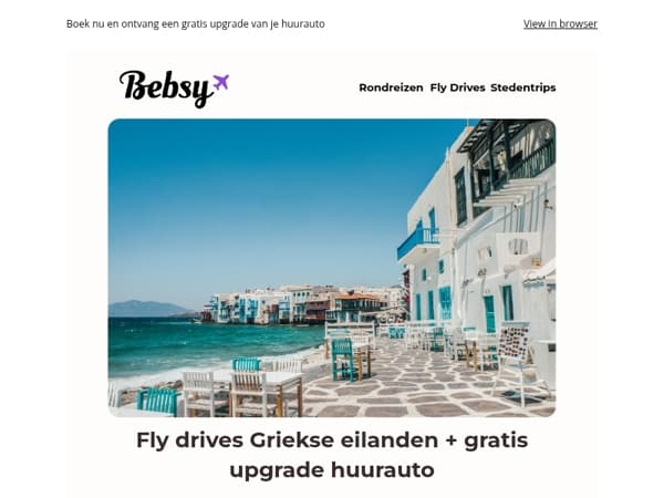 Fly drives Griekse eilanden + gratis upgrade huurauto