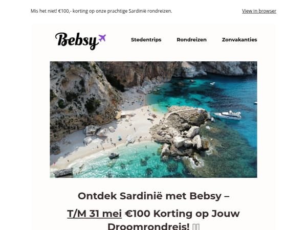 Mis het niet! €100,- korting op onze prachtige Sardinië rondreizen.