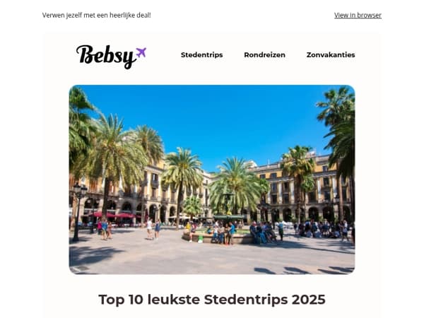 De 10 leukste stedentrips + €50 korting!