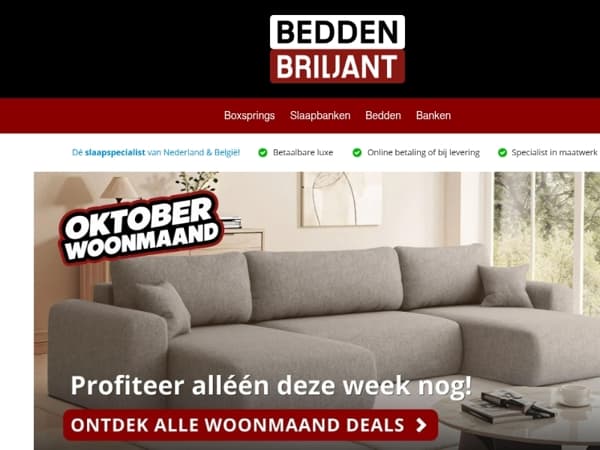 🚨 Laatste kans: profiteer alléén deze week nog van Woonmaand deals!