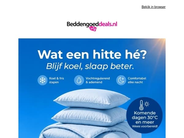 🌡️ Tot 38°C deze week? Slaap koel en comfortabel